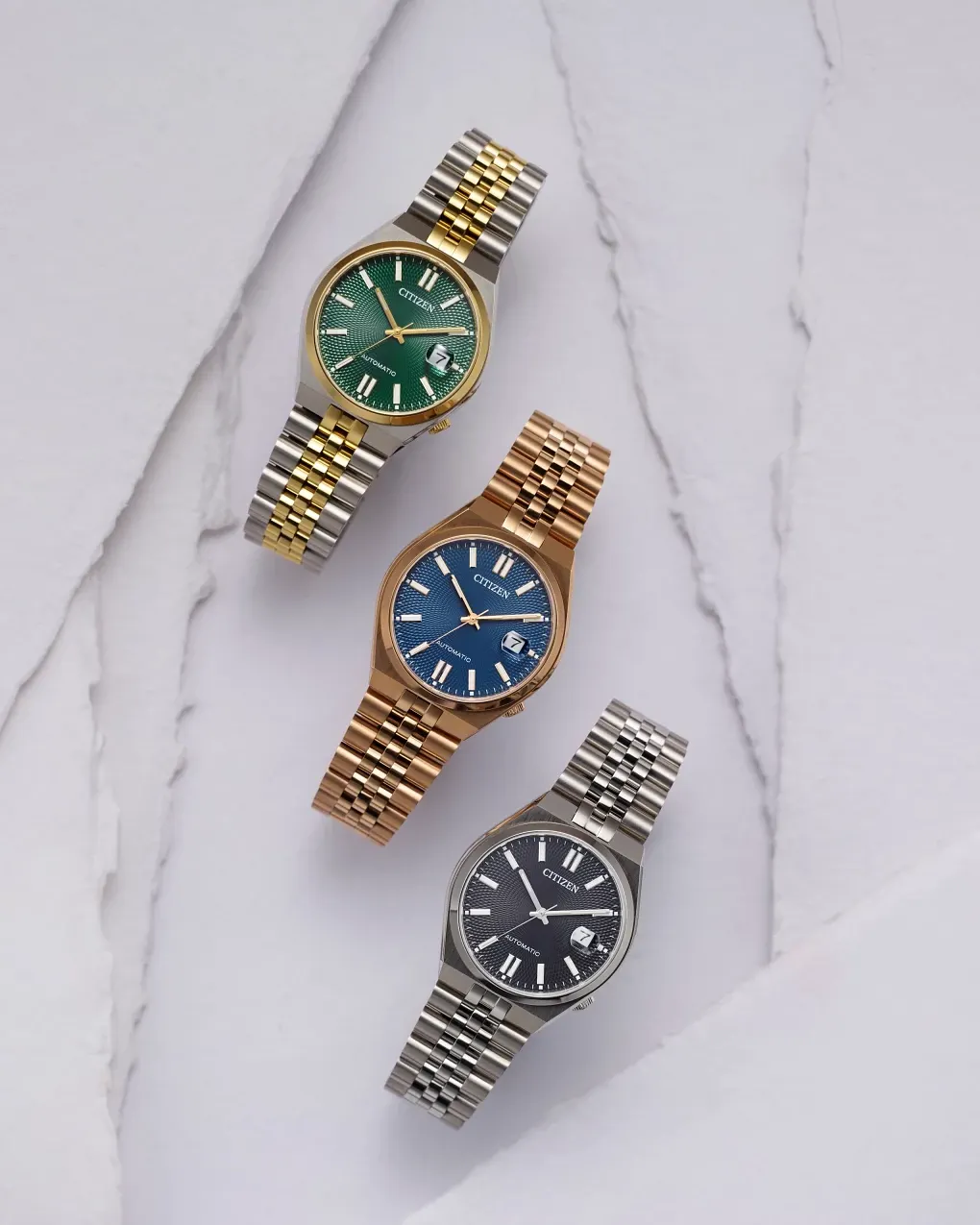 TSUYOSA 60 Green Dial Stainless Steel Bracelet NK0024-54X | CITIZEN